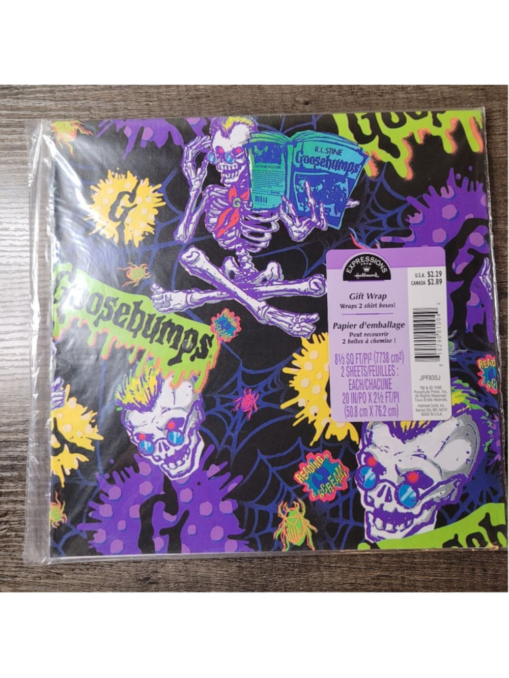 Vintage Hallmark 1996 Goosebumps Gift Wrap Paper Halloween Wrap